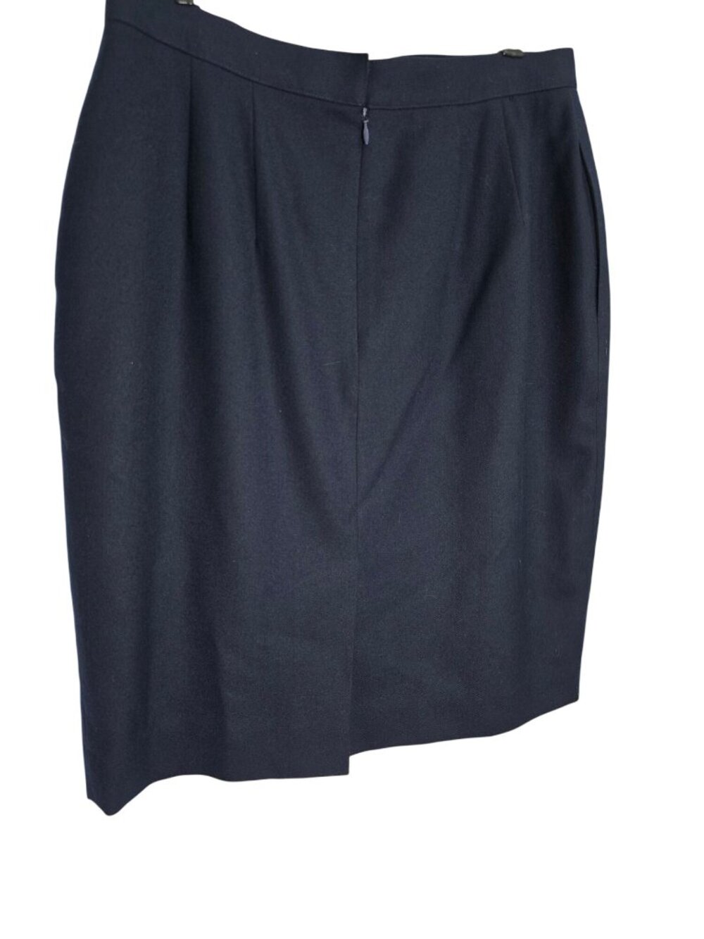 Talbots 14P Navy Wool Blend Lined Pencil Skirt Made in USA Work Basic - Picture 3 of 8